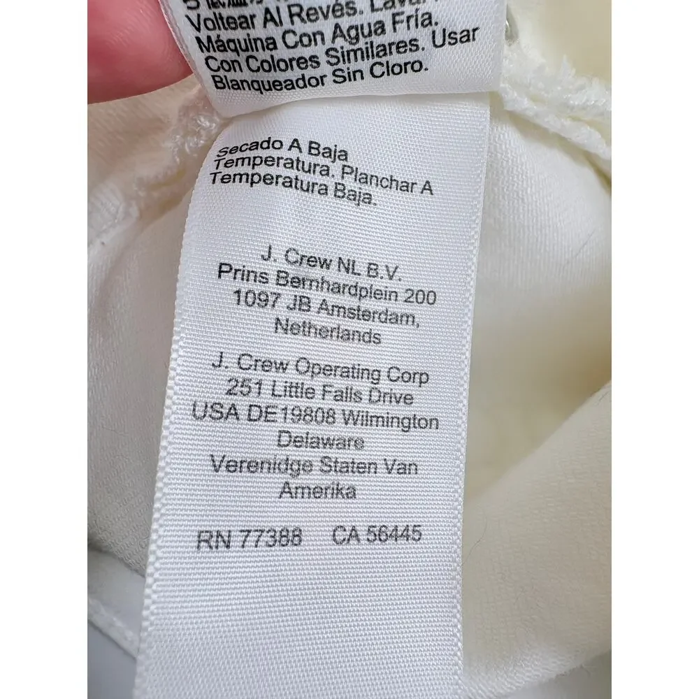 New J.Crew Wide Leg Crop White Denim Jeans Frayed Hem High Rise Capsule Size 30